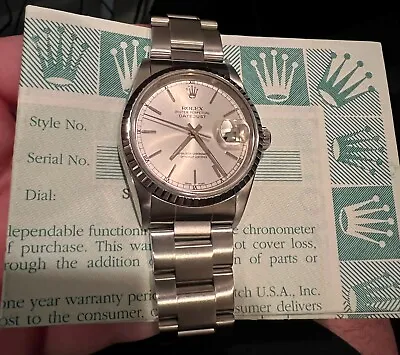 $6120 • Buy ROLEX 16220 Stainless Steel Datejust 36MM Oyster Perpetual Oyster Band C. 1999