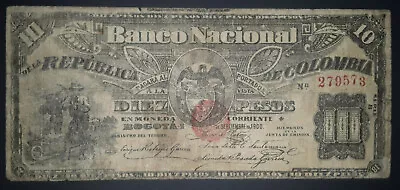 Colombia 1900 10 Pesos P-275 • $175