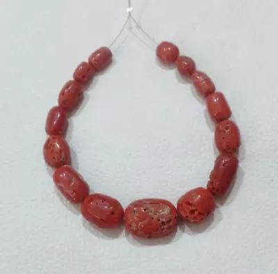 Natural Italian Red Coral Beads Coral Loose Beads Gemstone Vintage Coral Beads • $69.43