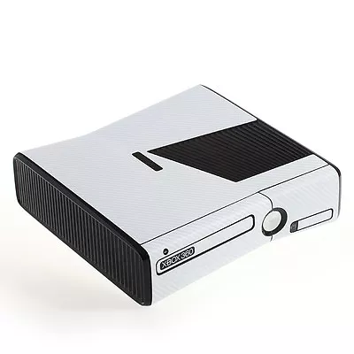 Textured White Carbon Fibre Effect  XBOX 360 Slim Decal Skin Sticker Cover Wrap  • £11.99