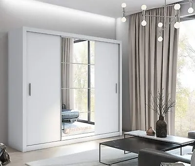 Brand New Modern Wardrobe Sliding Door With Mirror IDEA 01 In White Matt 250cm • £489