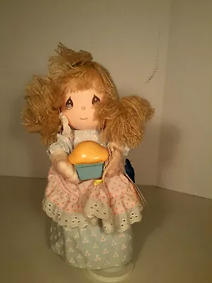 Vtg PRECIOUS MOMENTS Musical Doll RONNIE Carry Pie W TAGS 12  Whistle While Work • $6