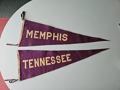  Early 1900's 33.25  MEMPHIS & TENNESSEE  Original Felt Pennant Antique • $45