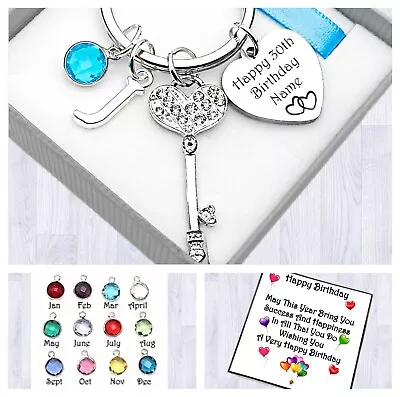 PERSONALISED. 16th. 18th. 21st BIRTHDAY GIFT. SILVER KEY KEYRING. ANY AGE • £5.95