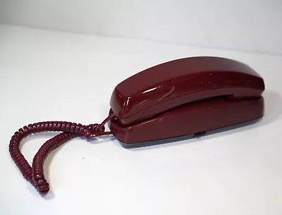 Trimline WALL Telephone Push Button GVC Corp Burgundy 457 Desk Retro Vintage 80s • $24.95