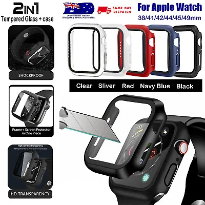 $5.98 • Buy For Apple Watch IWatch Series 8 SE 7 6 5 4 3 2 Case Full Glass Cover 38 44 45mm