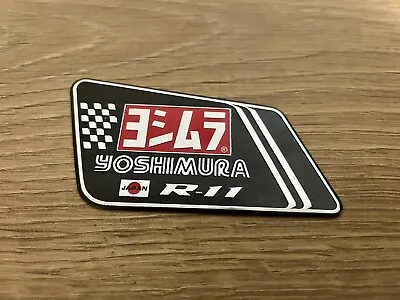 Yoshimura Metal Badge Exhaust Sticker Decal Heatproof 110mm X 60mm • £4.75