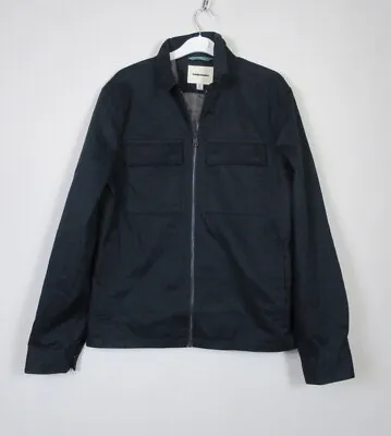 Marks & Spencer Autograph Mens Navy Harrington Cotton Bomber Jacket Size M - XXL • £23.19