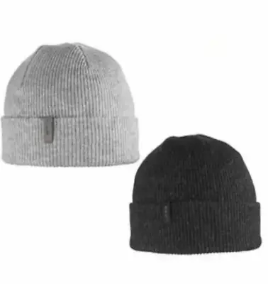 NEW Unisex Beanies BULA Merino Wool Blend 2 Pack One Size Black & Grey • $9.99