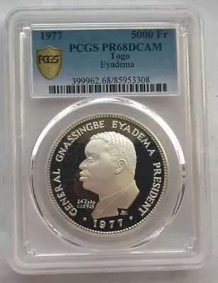 Togo 1977 General Eyadema 5000 Francs PCGS PR68 Silver CoinProof • $449.10