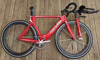 CERVELO T4 With Sprint And Pursuit Bars Dura-Ace Cranks & BB Bontrager Wheels  • $2000