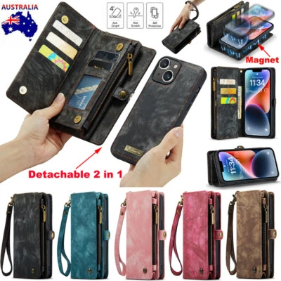 $28.58 • Buy For IPhone 14 13 12 11 Pro Max 8 7 Case Detachable Magnetic Leather Wallet Cover