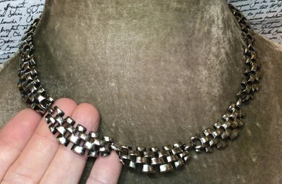 £28.50 • Buy Vintage Jewellery Lovely Signed Trifari Weave Effect Panel Necklace