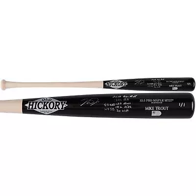 Mike Trout Angels Signed Player Issued Gamer Old Hickory Bat W/Stats Inscs-LE 1 • $9999.99