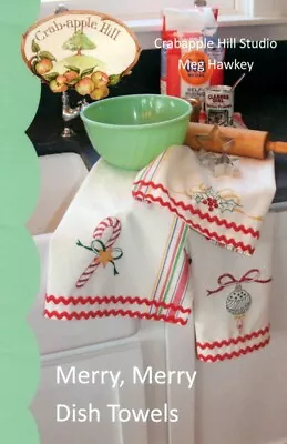 Merry Merry Dish Towels - Pattern By Meg Hawkey - Christmas Designs For Towels • $10