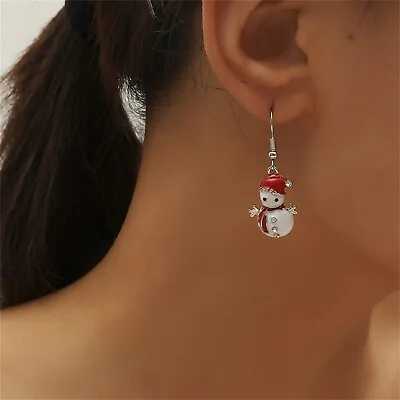 1 Pair Christmas Snowman Alloy Earrings Women Durable And Useful Happy Snowman • $0.06