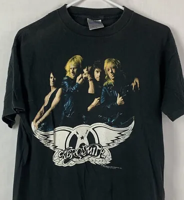 Vintage Aerosmith T Shirt 1989 Single Stitch Band Tee Rock Tour Brockum 80s 90s • $99.99