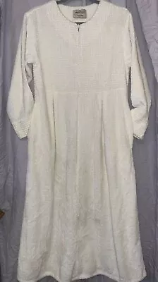 Amanda Stewart Bath Spa Robe White Medium Waffle Weave Cottage Core GrannyCotton • $24.97