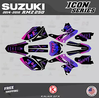 Graphics Decal Kit For Suzuki RMZ250 2014 2015 2016 Icon Series - Magenta • $87.99