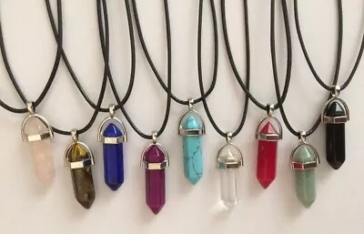 £3.99 • Buy Quartz Necklace Crystal Healing Point Cut Gemstone Pendant Reiki Chakra Necklace
