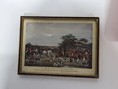 Richard  Sutton And The Quorn Hounds Vintage Print In A Frame Hunting Scene  • £19.99