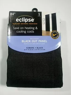 Eclipses Black Samara Black Out Panel Curtain 1 Panel 84  Block Light New • $35