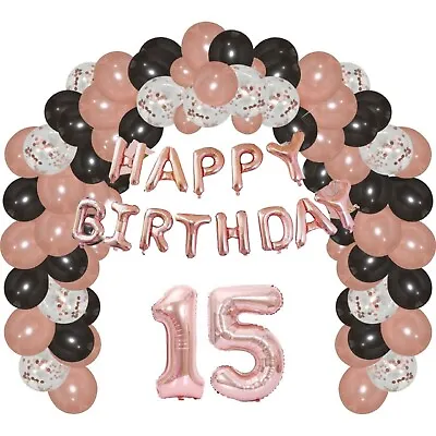 Balloons Arch Kit Garland Happy Birthday Party Balloon 16TH 18TH 25TH Number BAL • £1.49