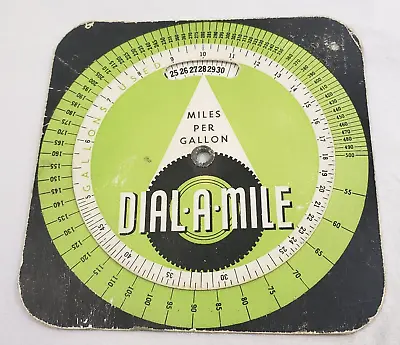 Vintage DIAL-A-MILE Gas MPG Calculator Card - Determines Cars Miles Per Gallon • $5