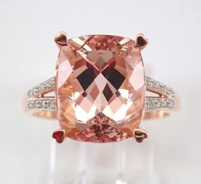 3Ct Cushion Lab-Created Morganite Solitaire Engagement Ring 14K Rose Gold Plated • $80.96