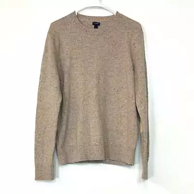 J.Crew Outlet | Oatmeal Elbow-Patch Sweater | Color: Beige | Size: L | Pre-Owned • $22
