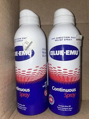 $9.99 • Buy LOT OF TWO  BLUE-EMU Pain Relief Continuous Spray For Muscle / Joint / Bruises