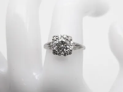 NEW $5000 VERRAGIO 2ct MOISSANITE Diamond 18k White Gold HALO Wedding Ring • $1150