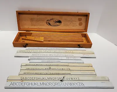 Vintage Lettering Templates Lot Unitech K&E Leroy Wood Box READ • $34.95