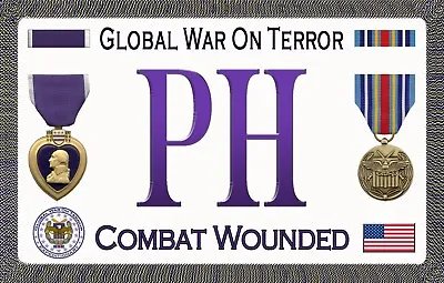 $5 • Buy Air Force - Global War On Terror - Purple Heart - Magnetic Car Sign - 6inX3.75in