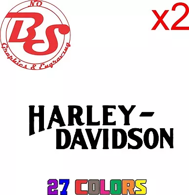 2x 6 -9  Harley Davidson 2 Line Decal Vintage Motorcycle Bike Chopper Truck NoBS • $6.38