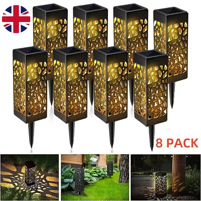 8Pack Solar Powered LED Garden Stake Lights Patio Yard Lawn Waterproof Outdoor • £8.99