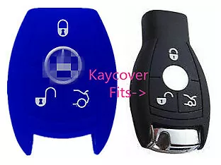 BLUE SILICONE CAR KEY COVER For MERCEDES BENZ W203 W210 W211 AMG W204 C200 C250 • $8.99