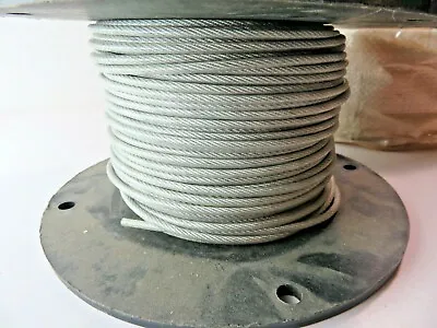 New Galvanized Aircraft Cable Wire Rope 3/32  7x7  250 Ft 1/8  Coated New • $35.95