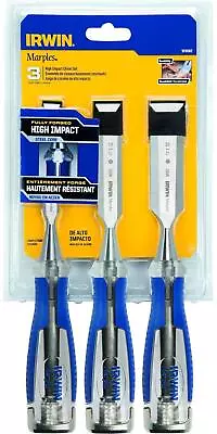 IRWIN Tools Marples High-Impact Chisel Set 3-Piece (1819362) Blue • $49.97