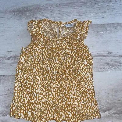 Girls Mustard Patterned Top 5-6 Years • £0.99