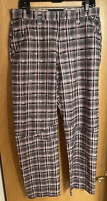 Oakley Golf Pants Multicolor Plaid Poly Flat Front Sport Mens 33x32 • $23.99