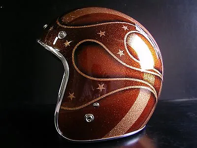 Vintage Style Motorcycle Helmet With Metal Flake • $105