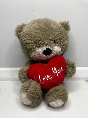 Hugs Teddy Bear I Love You Card Factory Plush Soft Toy 12” With Red Heart • £2.99