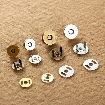 10/50 Sets Thin Magnet Buckle Snaps Clasp Button For Purse Bag Sewing Accessory • £9.34