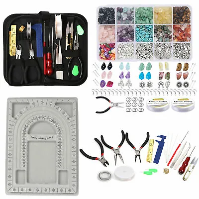 £8.99 • Buy Jewellery Making Kit DIY Tool Bracelet Repair Wire Findings Pliers Set Starter