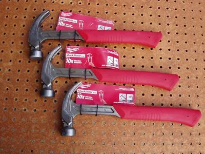 LOT Of 3 MILWAUKEE 20oz CURVED CLAW SMOOTH FACE HAMMERS MODEL 48-22-9080 • $110