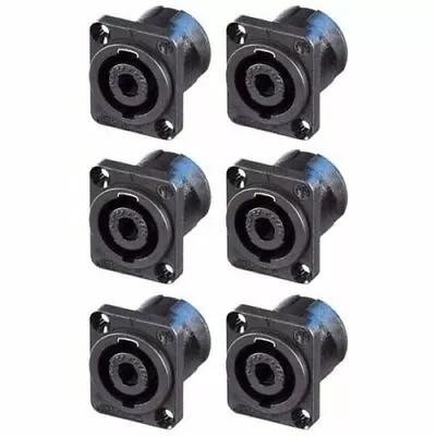 6x Neutrik NL4MPXX 4 Pole Speakon Chassis Panel Mount Connector Speaker Terminal • $30.98