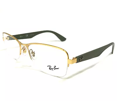 Ray-Ban Eyeglasses Frames RB6309 2730 Green Gold Rectangular Half Rim 55-18-145 • $49.99