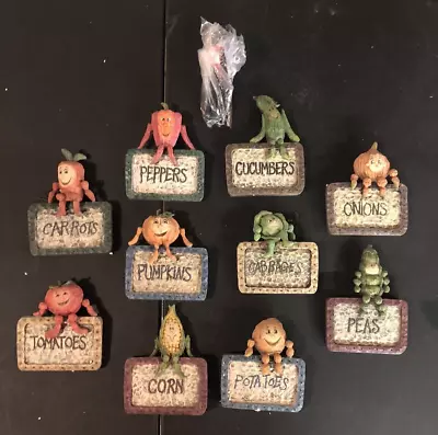 Vegetable Garden Markers Resin 10 Unique Anthropomorphic With Stakes SPRING • $50