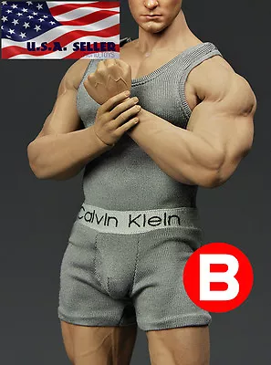 1/6 Men Tank Top Underwear Set GRAY For Phicen M33 M34 Hot Toys Muscular Figure • $14.71